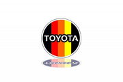 Toyota Radiator grille emblem with Toyota logo (Tricolor) Toyota emblems decoinfabric