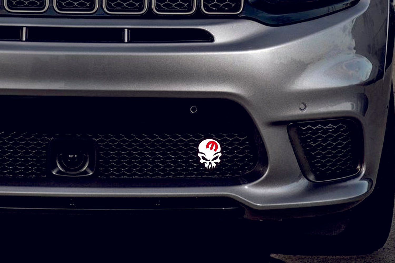 Dodge Emblem & Badge Set - Grille and Tailgate Mopar Skull logo Dodge emblems decoinfabric