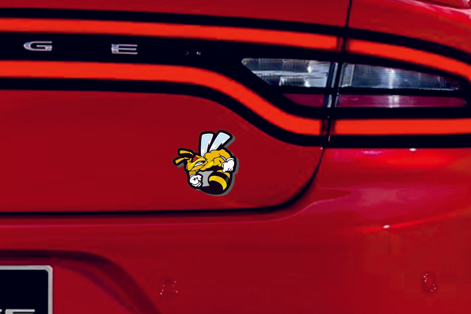 Dodge tailgate trunk rear emblem with Strong Bee logo (type 2) - decoinfabric