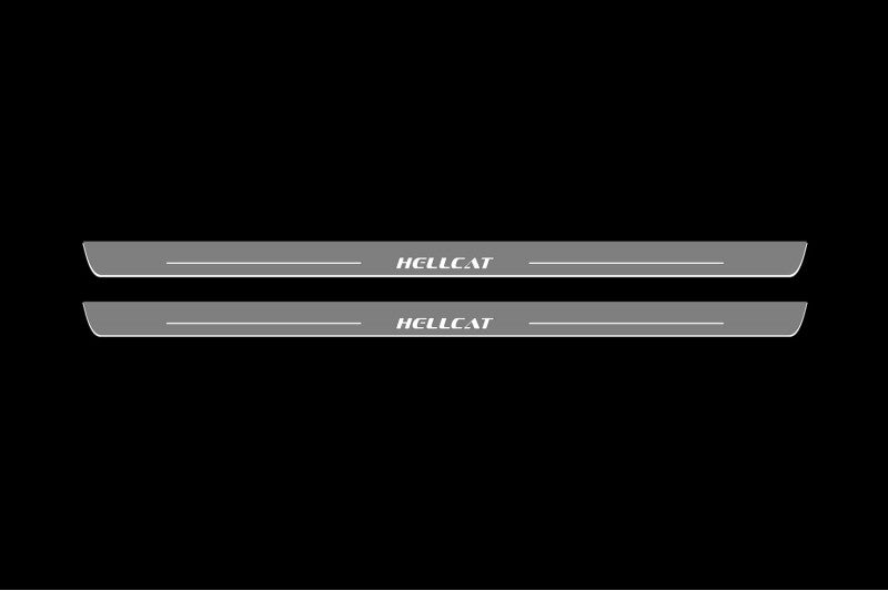 Dodge Challenger 2008+ Car Sill With Logo HELLCAT Dodge Led Door Sills opdesign