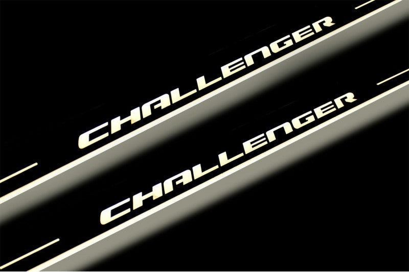 Dodge Challenger LED Door Sills PRO With Logo Challenger - decoinfabric