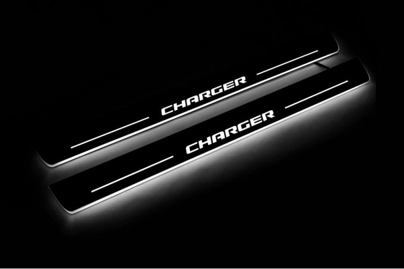 Dodge Charger 2011+ Door Sill Led Plate With Charger Logo (Type 3)