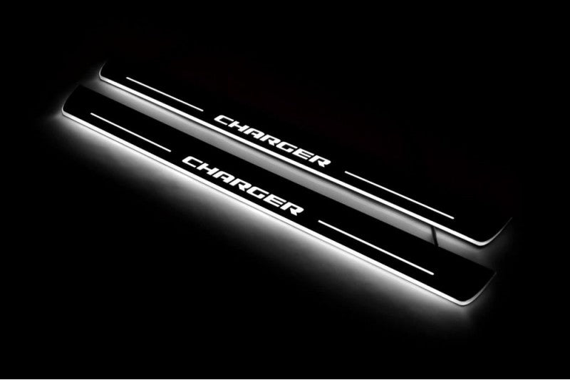Dodge Charger 2011+ Door Sill Led Plate With Charger Logo (Type 3)