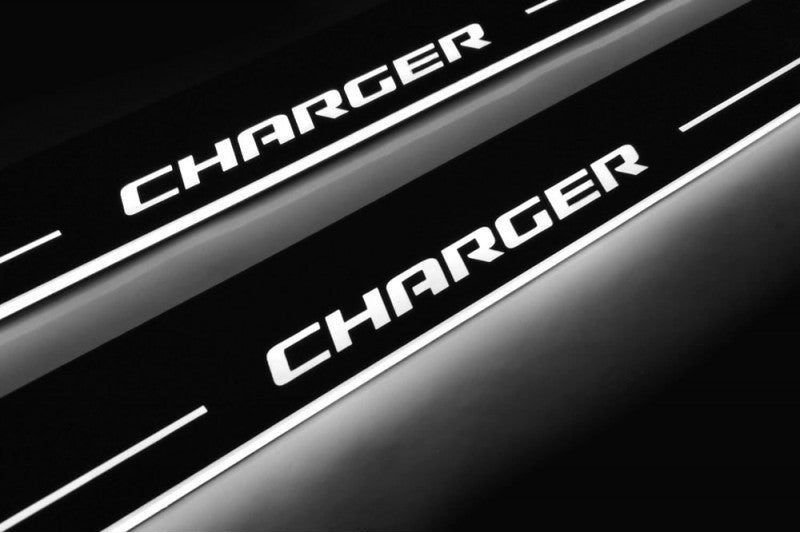 Dodge Charger 2011+ Door Sill Led Plate With Charger Logo (Type 3)