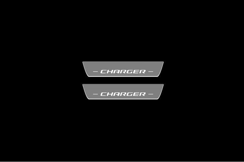 Dodge Charger 2011+ Door Sill Led Plate With Charger Logo (Type 3)