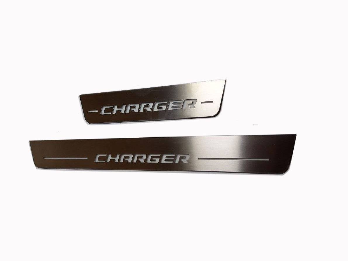 Dodge Charger 2011+ Door Sill Led Plate With CHARGER Logo - decoinfabric
