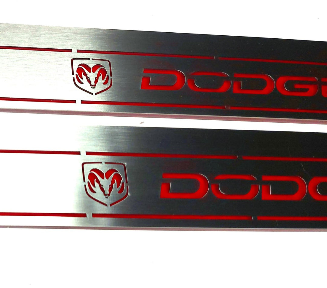 Dodge Charger 2011+ Door Sill Led Plate With DODGE Logo Dodge Led Door Sills opdesign