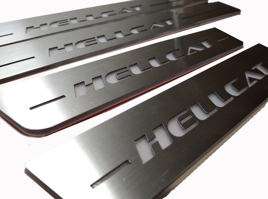Dodge Charger 2011+ Door Sill Led Plate With HELLCAT Logo Dodge Led Door Sills opdesign