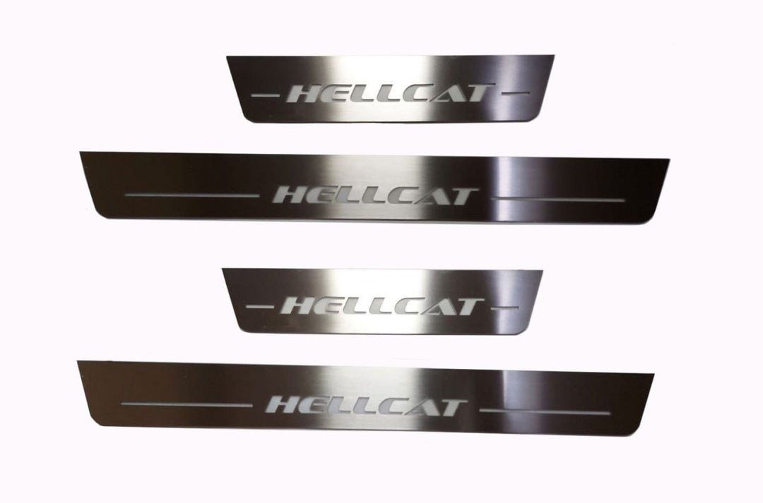 Dodge Charger 2011+ Door Sill Led Plate With HELLCAT Logo Dodge Led Door Sills opdesign