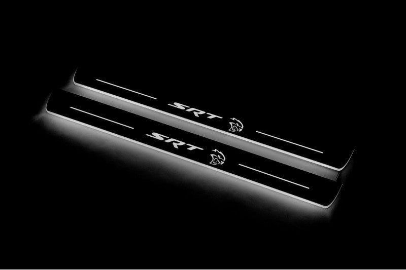 Dodge Charger 2011+ Door Sill Led Plate With Logo SRT Hellcat Dodge Led Door Sills opdesign