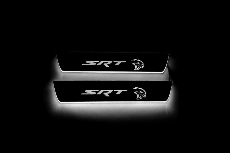Dodge Charger 2011+ Door Sill Led Plate With Logo SRT Hellcat Dodge Led Door Sills opdesign