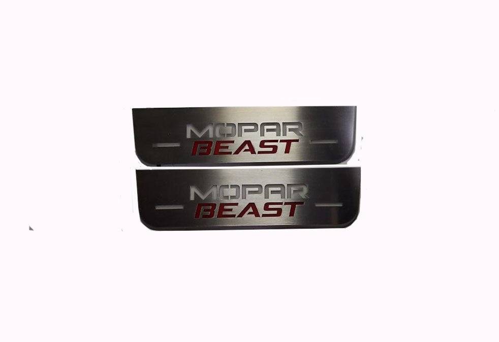 Dodge Charger 2023+ Door Sill Led Plate With MOPAR BEAST Logo Dodge Led Door Sills opdesign