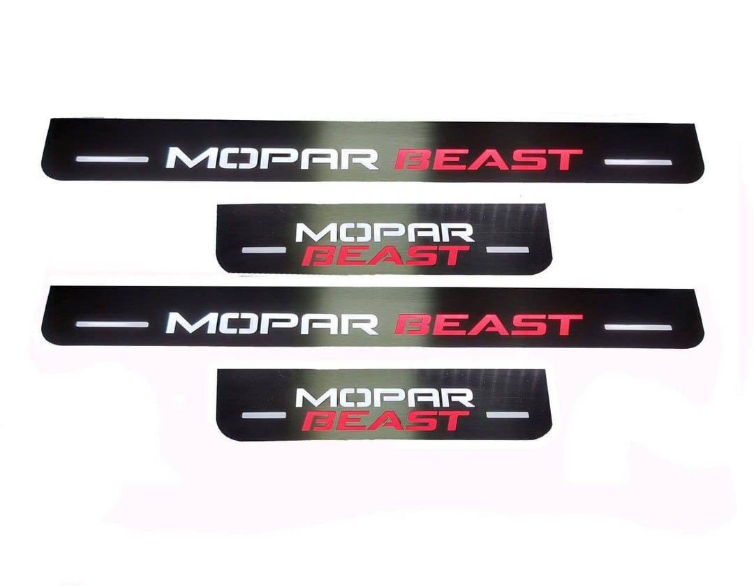 Dodge Charger 2023+ Door Sill Led Plate With MOPAR BEAST Logo Dodge Led Door Sills opdesign