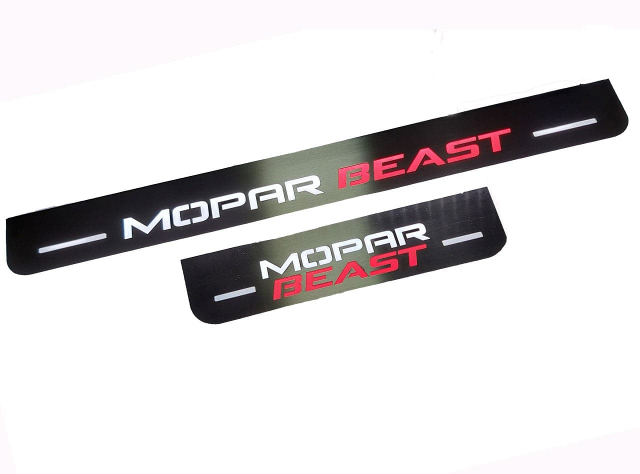 Dodge Charger 2011+ Door Sill Led Plate With MOPAR BEAST Logo - decoinfabric