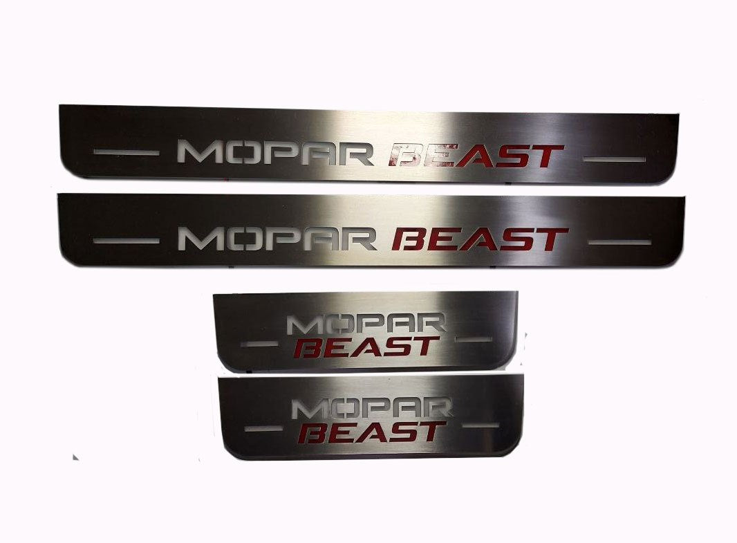 Dodge Charger 2011+ Door Sill Led Plate With MOPAR BEAST Logo Dodge Led Door Sills opdesign