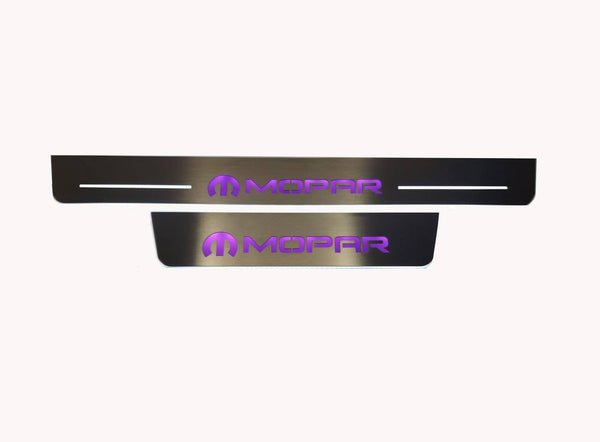 Dodge Charger 2011+ Door Sill Led Plate With MOPAR Logo - decoinfabric