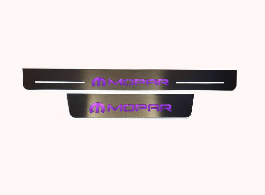 Chrysler 300C II 2011+ Door Sill Led Plate With MOPAR Logo Chrysler Led Door Sills opdesign