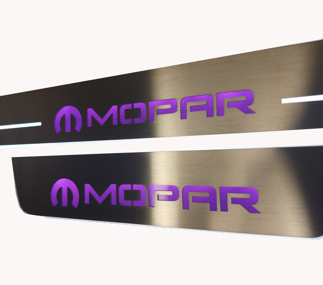 Dodge Charger 2011+ Door Sill Led Plate With MOPAR Logo Dodge Led Door Sills opdesign