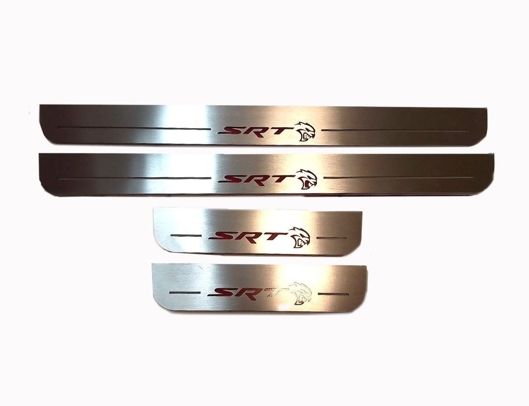 Dodge Charger 2011+ Door Sill Led Plate With SRT HELLCAT Logo Dodge Led Door Sills opdesign