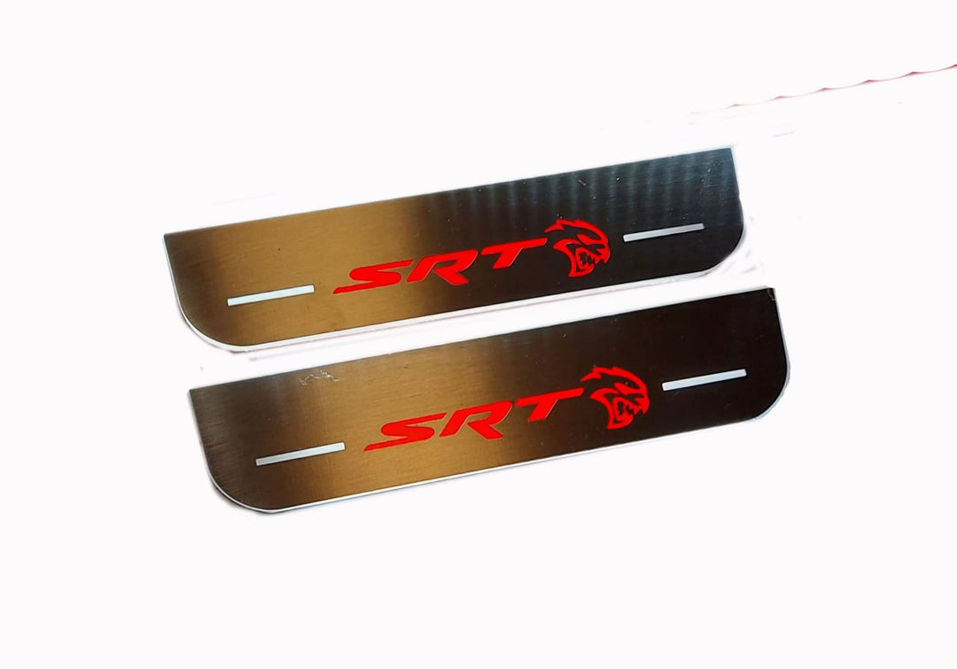 Dodge Charger 2011+ Door Sill Led Plate With SRT HELLCAT Logo Dodge Led Door Sills opdesign