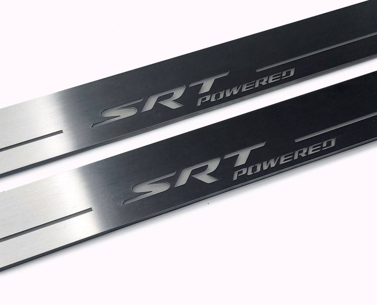 Dodge Charger 2011+ Door Sill Led Plate With SRT POWERED Logo Dodge Led Door Sills opdesign