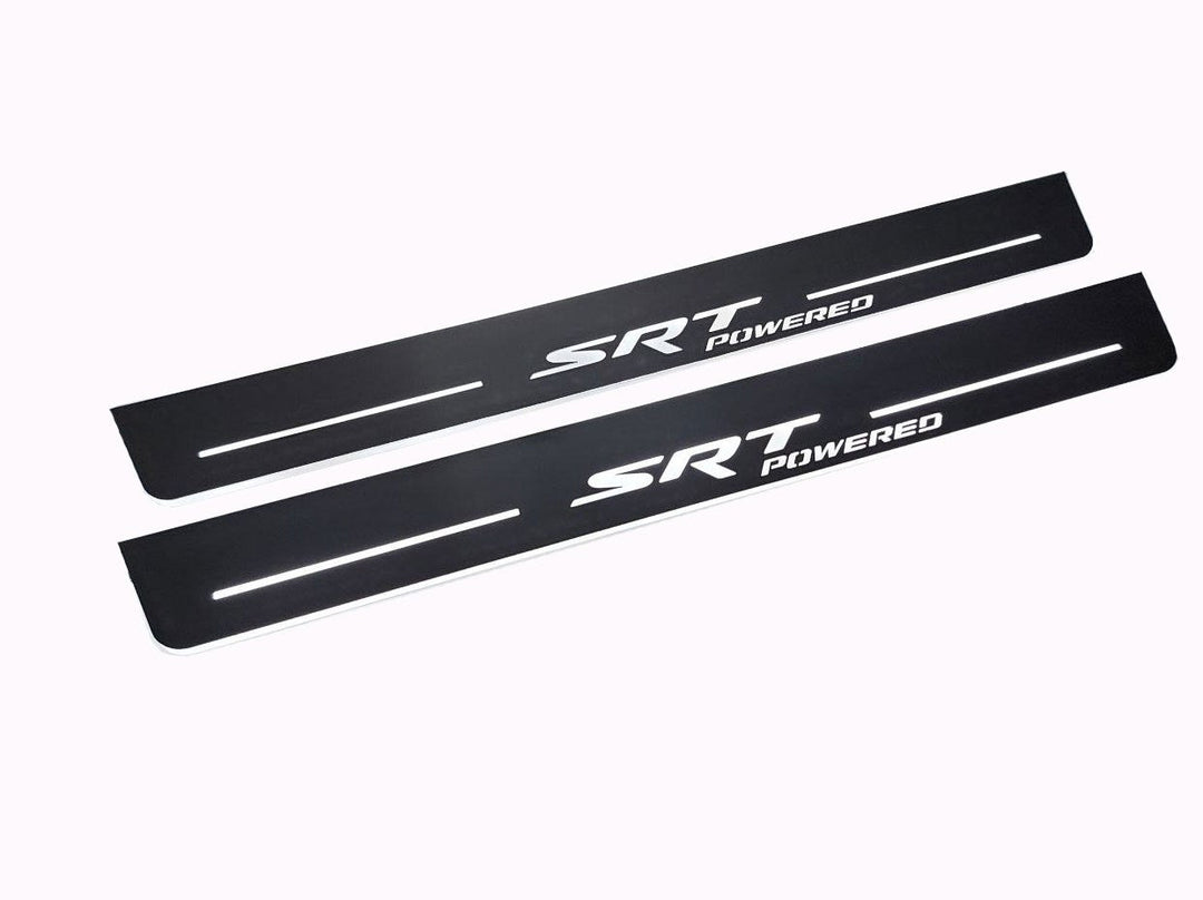 Dodge Charger 2011+ Door Sill Led Plate With SRT POWERED Logo Dodge Led Door Sills opdesign