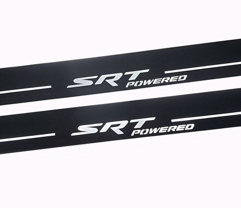 Dodge Charger 2011+ Door Sill Led Plate With SRT POWERED Logo Dodge Led Door Sills opdesign
