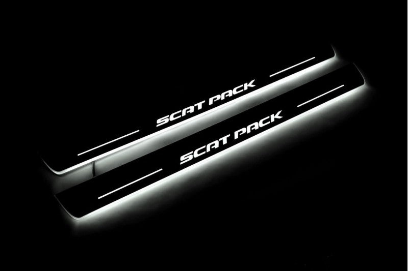 Dodge Charger 2011+ Door Sill Lights With Logo Scat Pack (Type 2) Dodge Led Door Sills opdesign