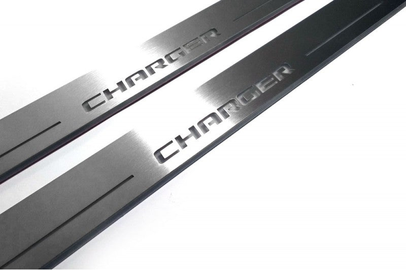 Dodge Charger 2011+ Door Sill Led Plate With Charger Logo (Type 3)