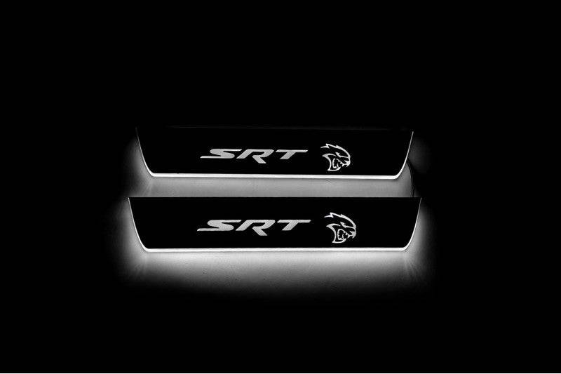 Dodge Charger 2023+ Door Sill Led Plate With Logo SRT Hellcat Dodge Led Door Sills opdesign