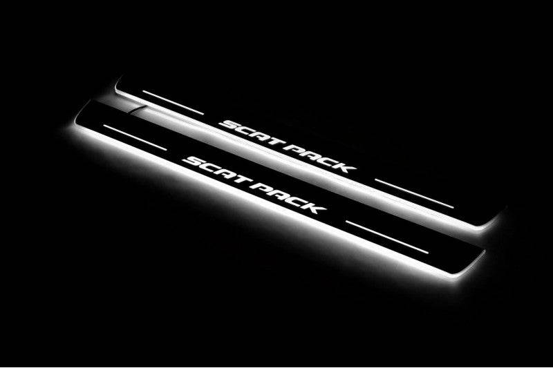 Dodge Charger 2023+ Door Sill Lights With Logo Scat Pack Dodge Led Door Sills opdesign