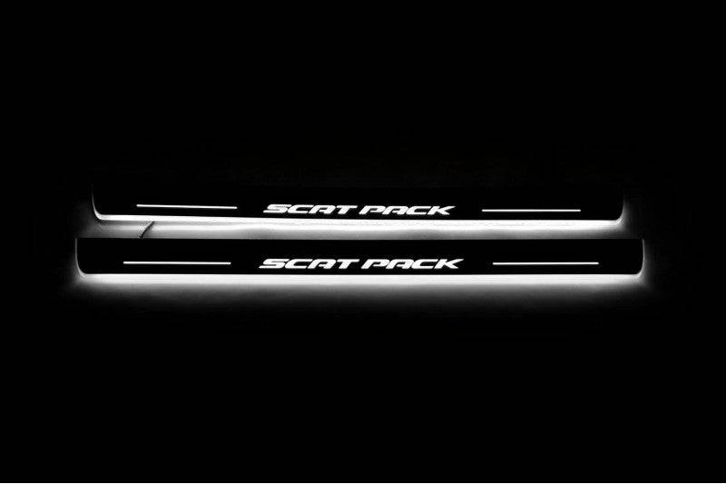 Dodge Charger 2011+ Door Sill Lights With Logo Scat Pack (Type 2) Dodge Led Door Sills opdesign