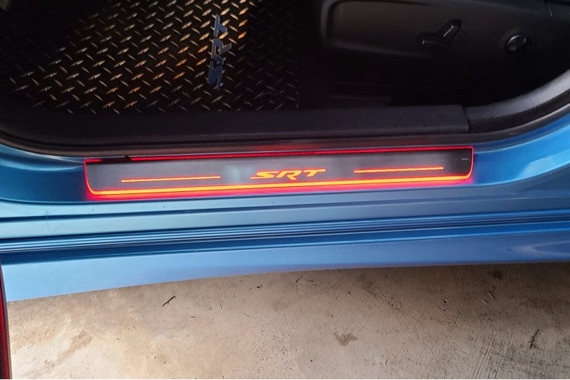 Dodge Charger Led Door Sills With Logo SRT - decoinfabric