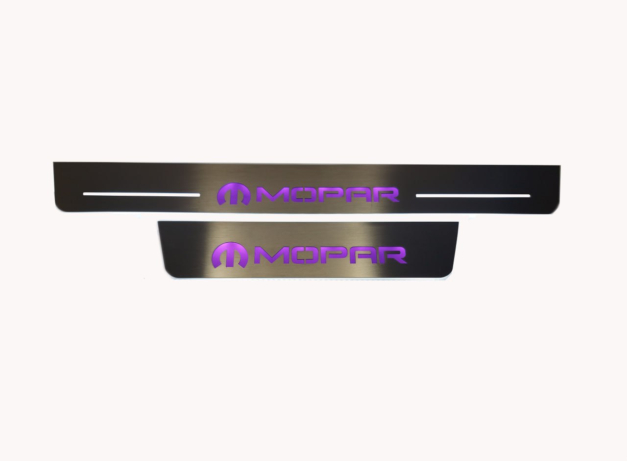 Dodge Durango 2011+ Door Sill Led Plate With MOPAR Logo Dodge Led Door Sills opdesign
