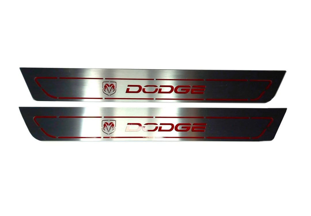 Dodge Durango III 2011+ Door Sill Led Plate With DODGE Logo Dodge Led Door Sills opdesign