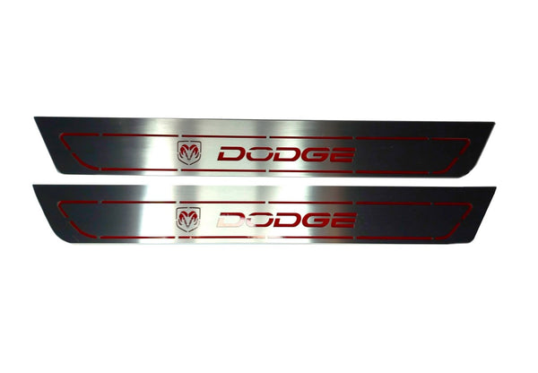 Dodge Durango III 2011+ Door Sill Led Plate With DODGE Logo - decoinfabric