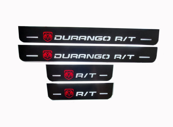 Dodge Durango III 2011+ Door Sill Led Plate With DURANGO R/T Logo - decoinfabric