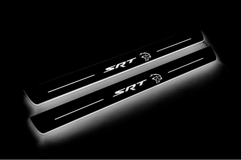 Dodge Durango III 2011+ Door Sill Led Plate With Logo SRT Hellcat Dodge Led Door Sills opdesign