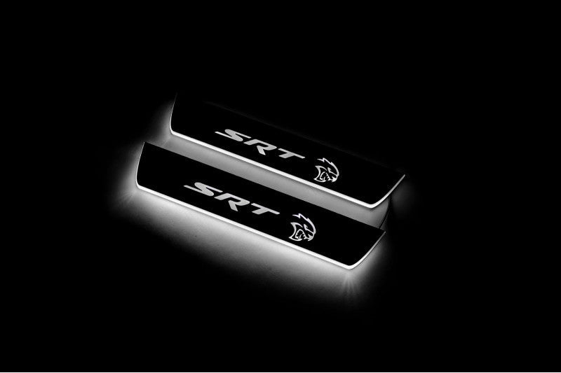 Dodge Durango III 2011+ Door Sill Led Plate With Logo SRT Hellcat Dodge Led Door Sills opdesign