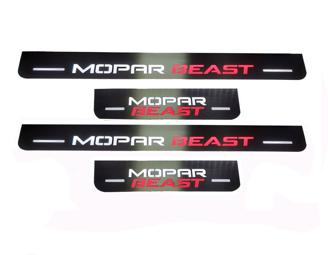 Dodge Durango III 2011+ Door Sill Led Plate With MOPAR BEAST Logo Dodge Led Door Sills opdesign