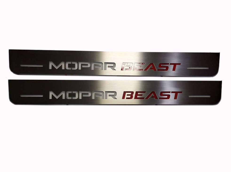 Dodge Durango III 2011+ Door Sill Led Plate With MOPAR BEAST Logo Dodge Led Door Sills opdesign