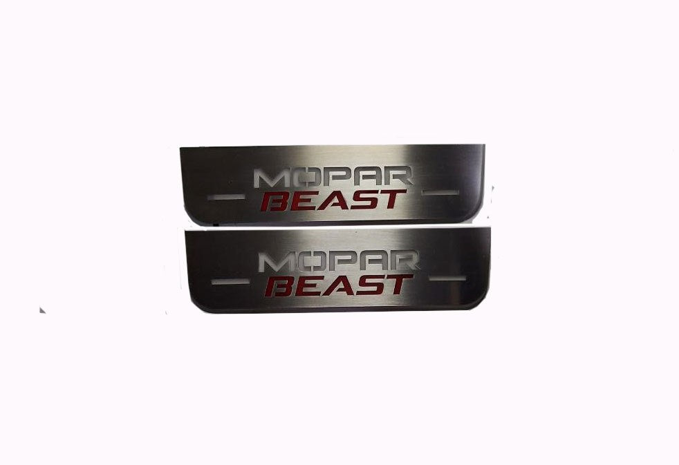 Dodge Durango III 2011+ Door Sill Led Plate With MOPAR BEAST Logo Dodge Led Door Sills opdesign