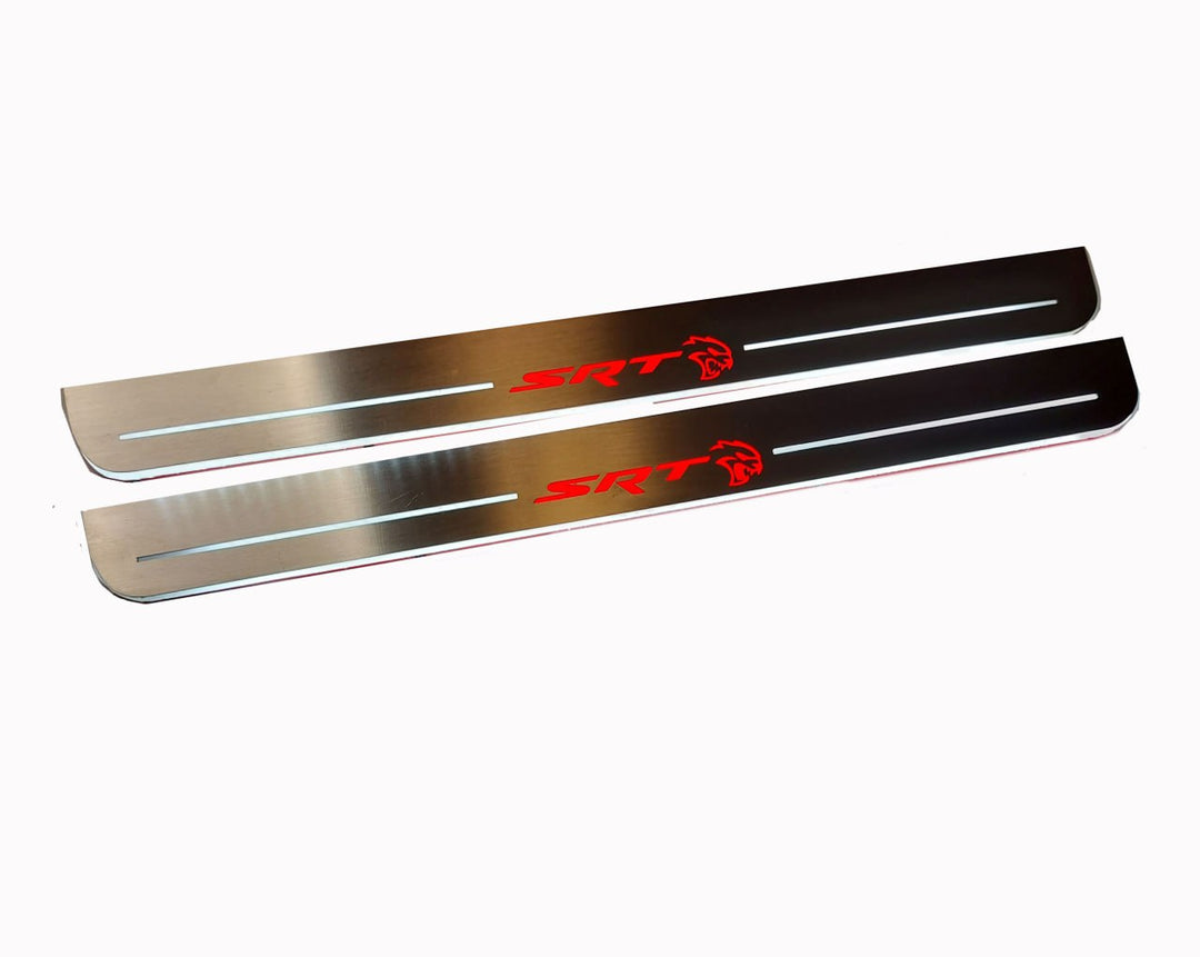 Dodge Durango III 2011+ Door Sill Led Plate With Logo SRT Hellcat (Type 4) Dodge Led Door Sills opdesign
