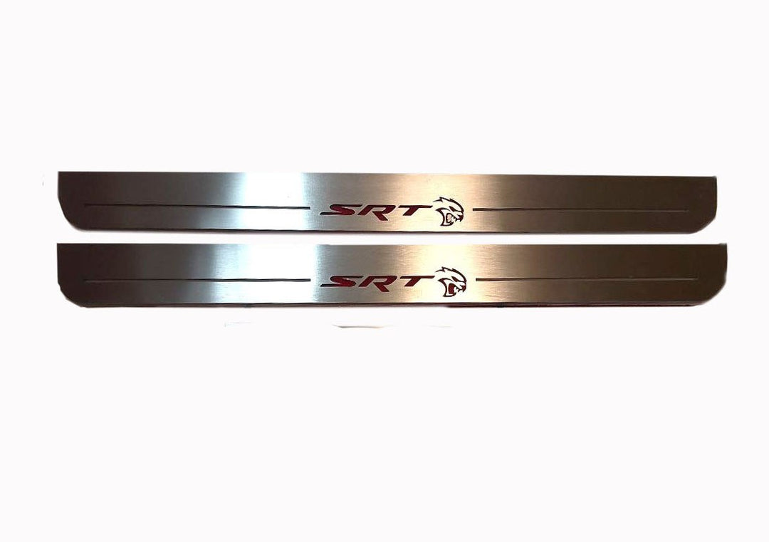 Dodge Durango III 2011+ Door Sill Led Plate With Logo SRT Hellcat (Type 4) Dodge Led Door Sills opdesign