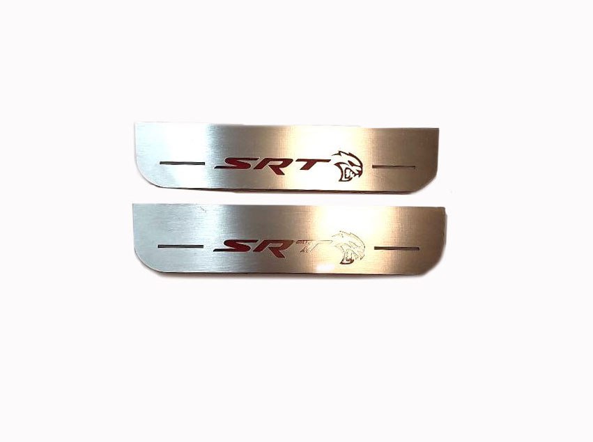 Dodge Durango III 2011+ Door Sill Led Plate With Logo SRT Hellcat (Type 4) Dodge Led Door Sills opdesign