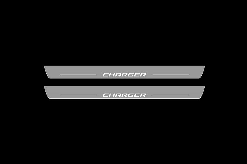Dodge Charger 2005-2011 Door Sill Protectors With Logo Charger Dodge Led Door Sills opdesign