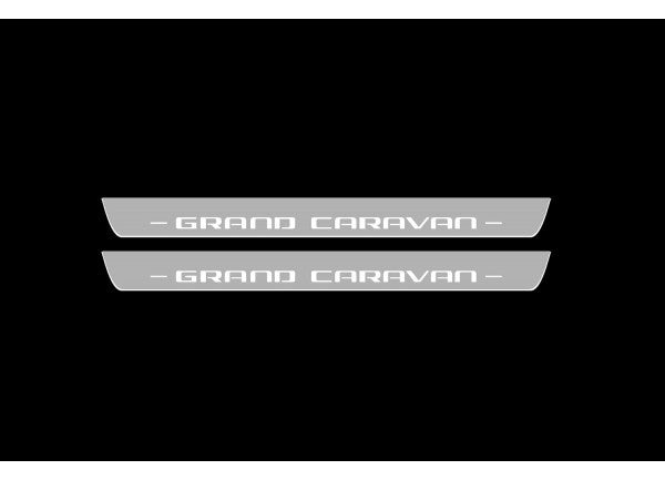 Dodge Grand Caravan 2007+ LED Door Sill With Logo Grand Caravan Dodge Led Door Sills opdesign