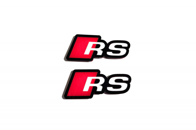 Audi emblem for fenders with Audi RS logo fender decoinfabric BLACK WHITE