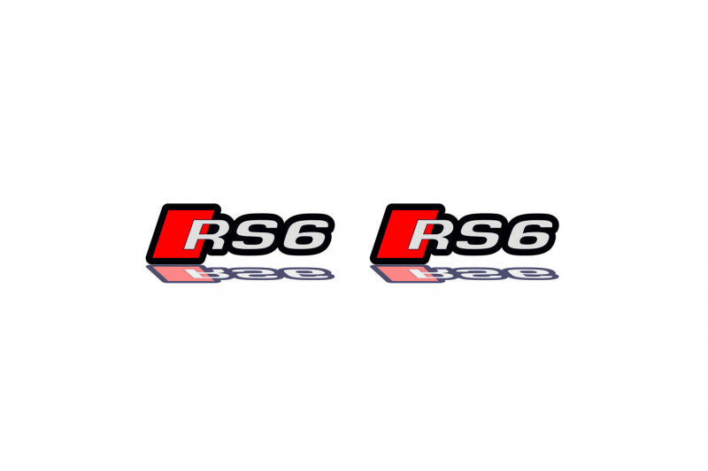 Audi emblem for fenders with RS6 logo Fender decoinfabric BLACK WHITE