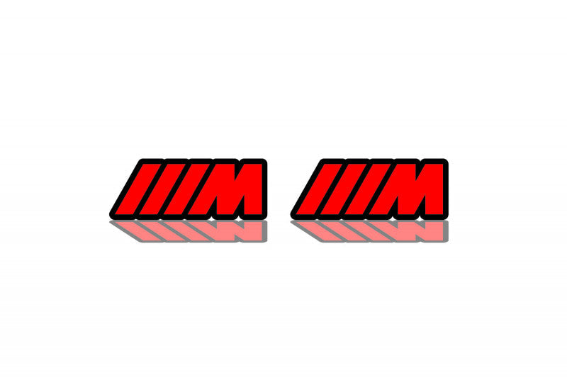 BMW emblem for fenders with M logo fender decoinfabric BLACK RED